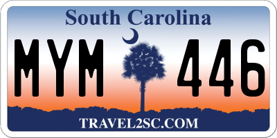 SC license plate MYM446