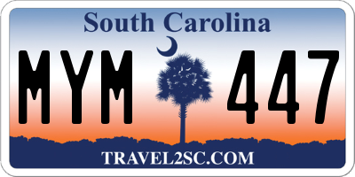 SC license plate MYM447