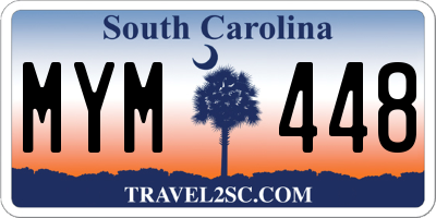 SC license plate MYM448