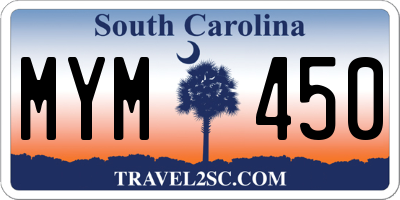 SC license plate MYM450