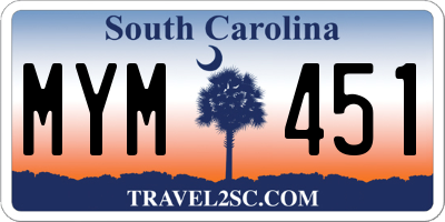 SC license plate MYM451
