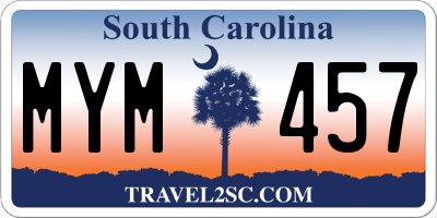 SC license plate MYM457