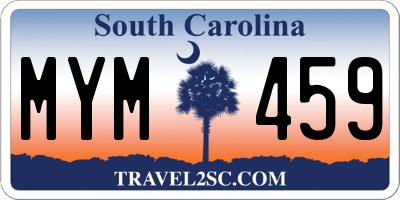 SC license plate MYM459