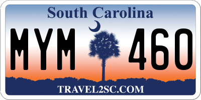 SC license plate MYM460