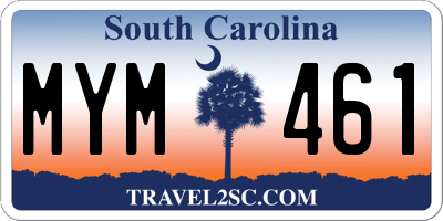 SC license plate MYM461