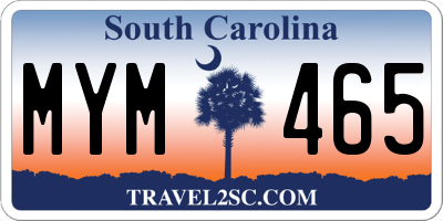 SC license plate MYM465