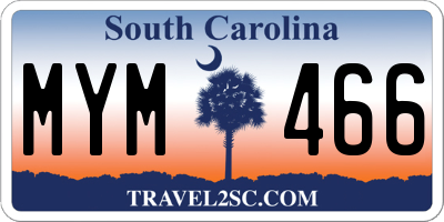 SC license plate MYM466