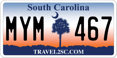 SC license plate MYM467
