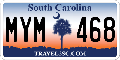 SC license plate MYM468