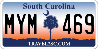 SC license plate MYM469
