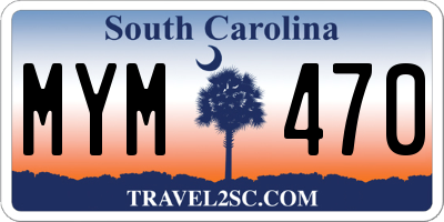 SC license plate MYM470