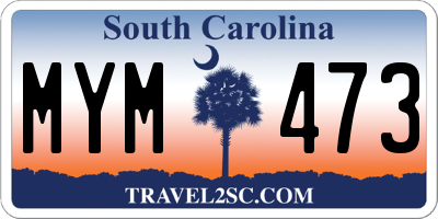 SC license plate MYM473