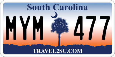 SC license plate MYM477