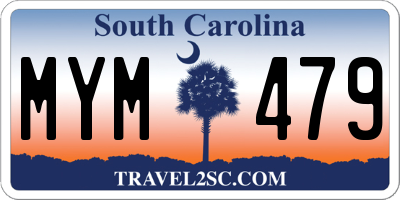SC license plate MYM479