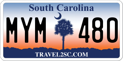 SC license plate MYM480