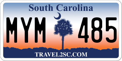 SC license plate MYM485