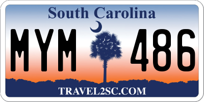 SC license plate MYM486