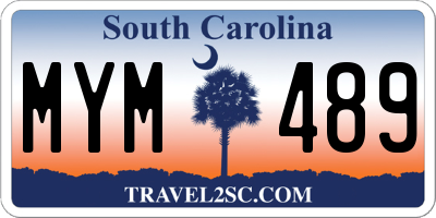 SC license plate MYM489