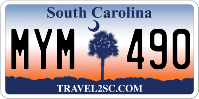 SC license plate MYM490
