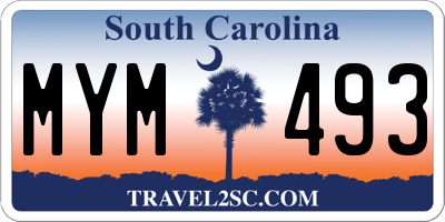 SC license plate MYM493