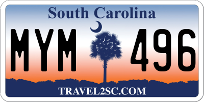 SC license plate MYM496