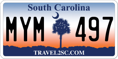 SC license plate MYM497