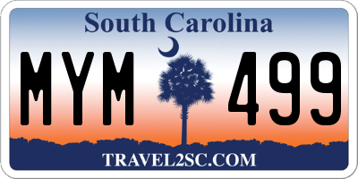 SC license plate MYM499