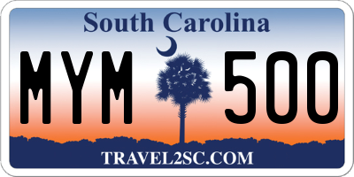 SC license plate MYM500
