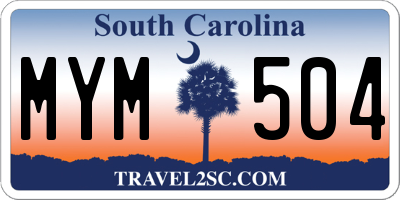 SC license plate MYM504