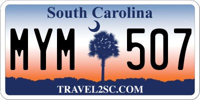 SC license plate MYM507