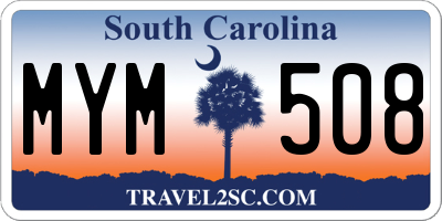 SC license plate MYM508