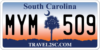 SC license plate MYM509