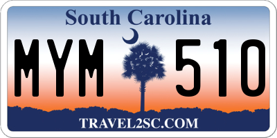 SC license plate MYM510