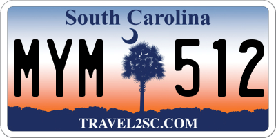SC license plate MYM512