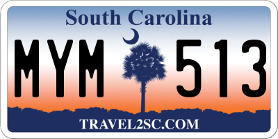 SC license plate MYM513