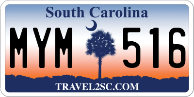 SC license plate MYM516