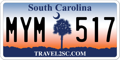 SC license plate MYM517