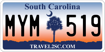 SC license plate MYM519