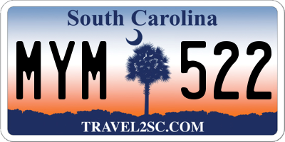 SC license plate MYM522