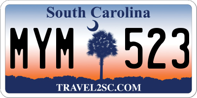 SC license plate MYM523