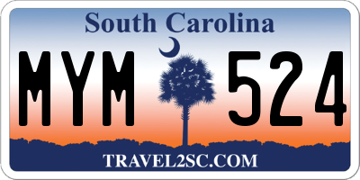 SC license plate MYM524
