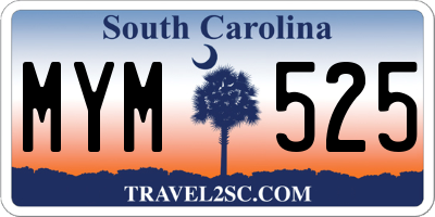 SC license plate MYM525