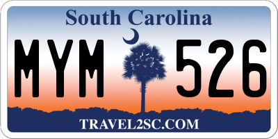 SC license plate MYM526