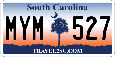 SC license plate MYM527