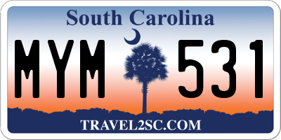 SC license plate MYM531