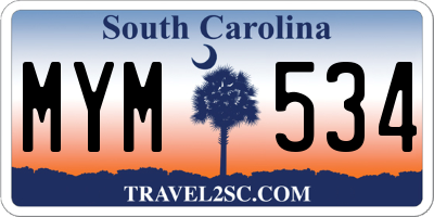 SC license plate MYM534