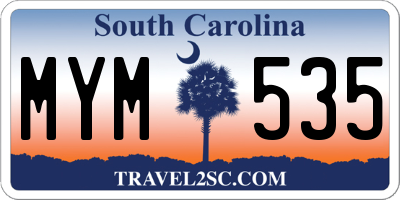 SC license plate MYM535