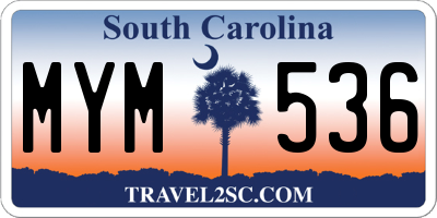 SC license plate MYM536