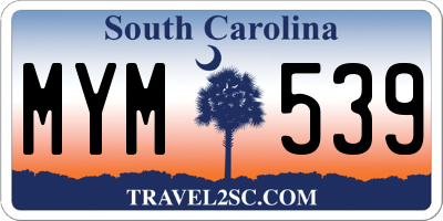 SC license plate MYM539