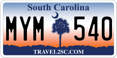 SC license plate MYM540
